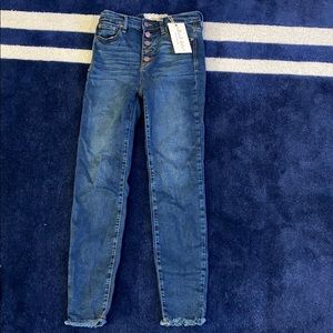 High waisted dark wash blue jeans!